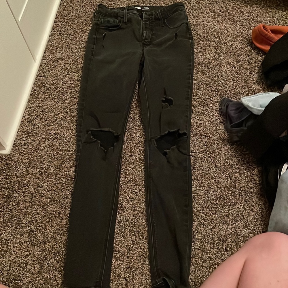 black ripped jeans